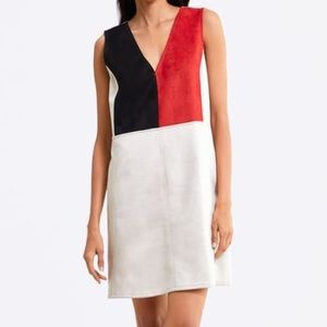 Zara Faux Suede Color Block Dress